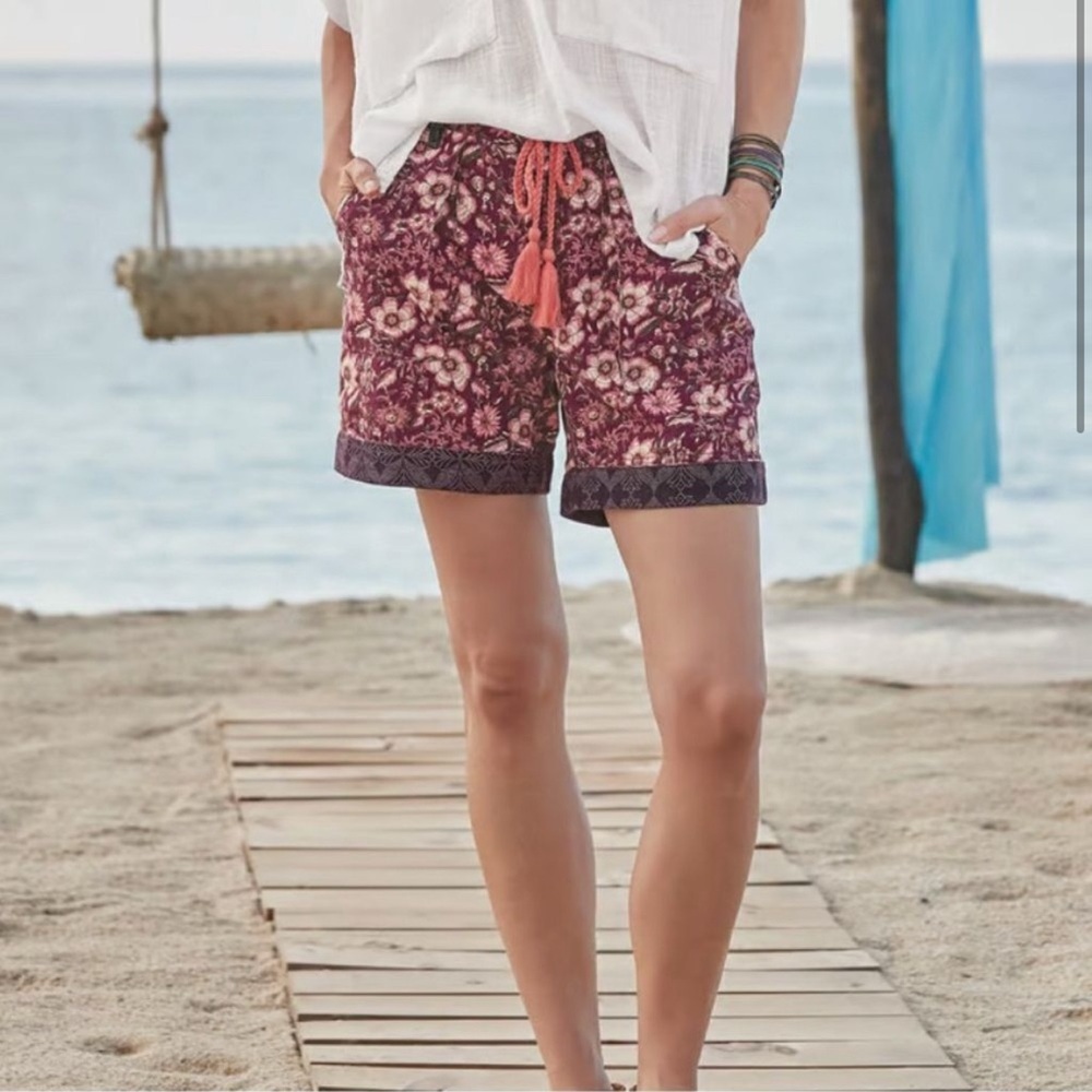 Sundance Kalini Floral Linen Shorts